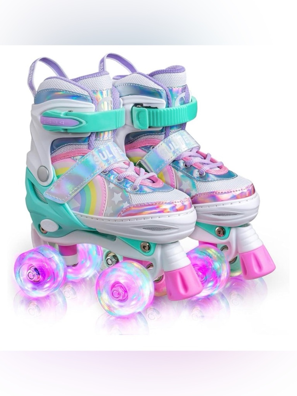 Rainbow unicorn kids roller skates size small (sizes 9-12)